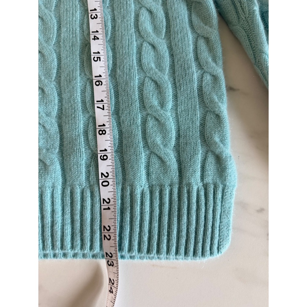 Joie Womens Light Blue 100% Cashmere Cable Knit Crew Neck Sweater Size Small NEW - Picture 5 of 7
